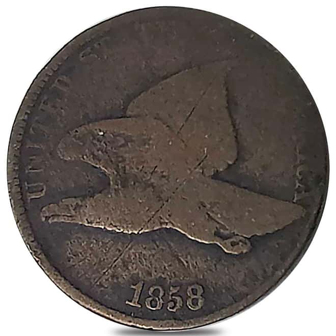 1857 - 1858 Copper Flying Eagle Cent Cull