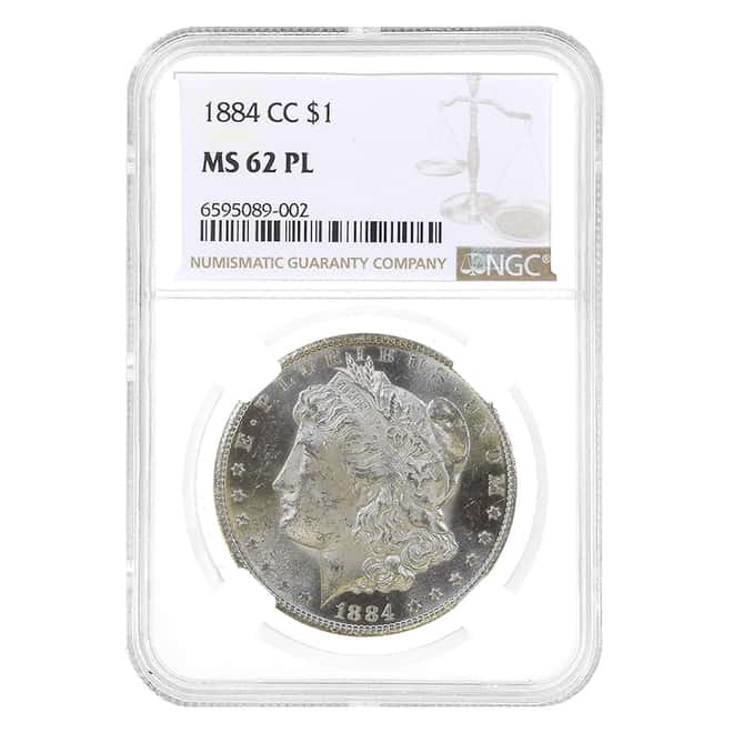 1884-CC Morgan Silver Dollar $1 NGC MS 62 PL