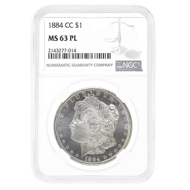 1884-CC Morgan Silver Dollar $1 NGC MS 63 PL