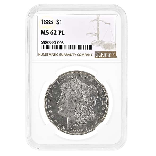 1885 Morgan Silver Dollar $1 NGC MS 62 PL