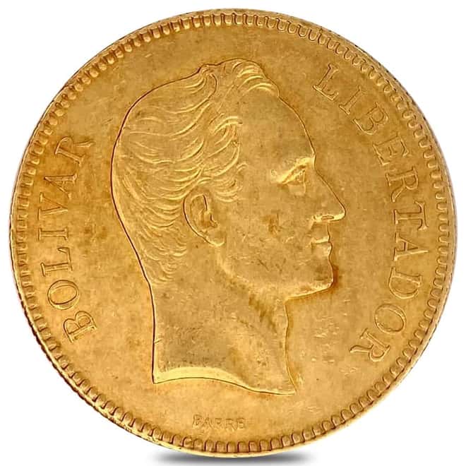 1886-1889 Venezuela 100 Bolivares Gold Coin Ex-Jewelry