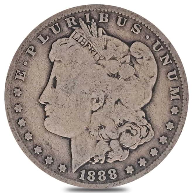 1888 O Morgan Silver Dollar $1 Hot Lips Top 100 VAM-4 DDO VG