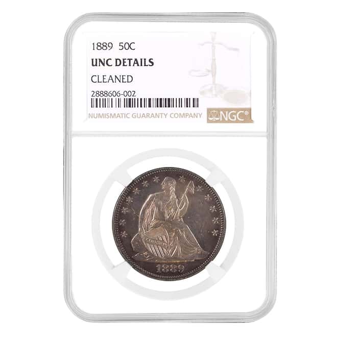 1889 Seated Liberty Silver Half Dollar 50C NGC UNC Details