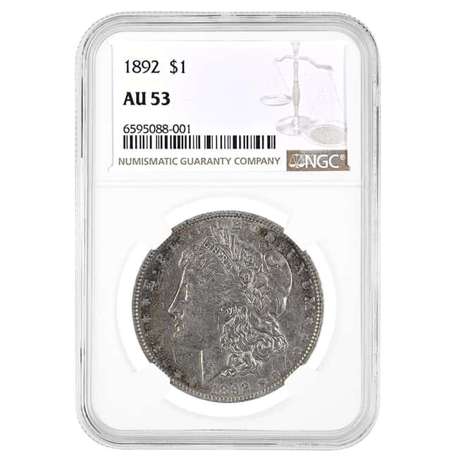 1892 Morgan Silver Dollar $1 NGC AU 53