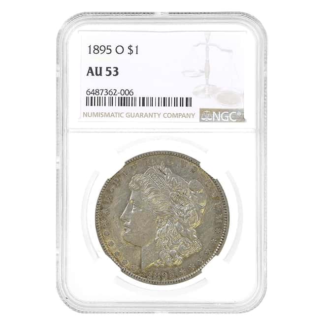 1895-O Morgan Silver Dollar $1 NGC AU 53