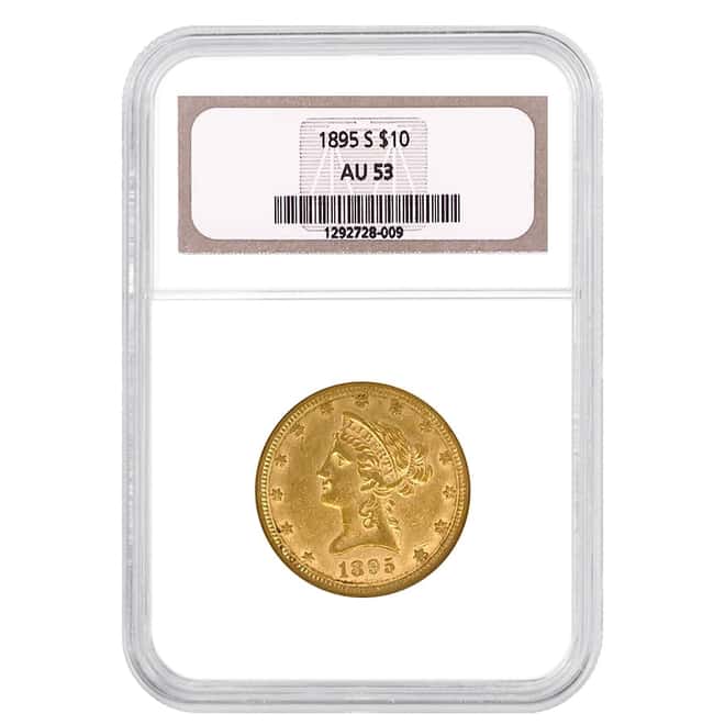 1895 S $10 Liberty Head Gold Eagle Coin NGC AU 53