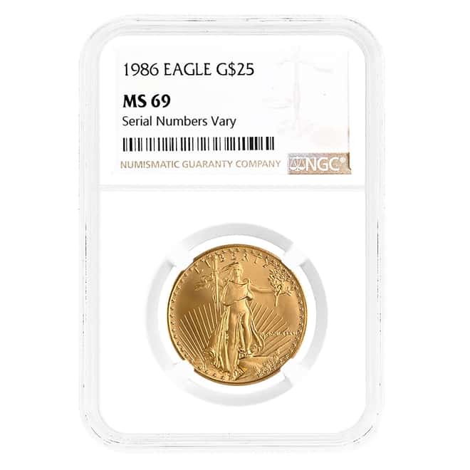 1986 1/2 oz Gold American Eagle NGC MS 69 (MCMLXXXVI)
