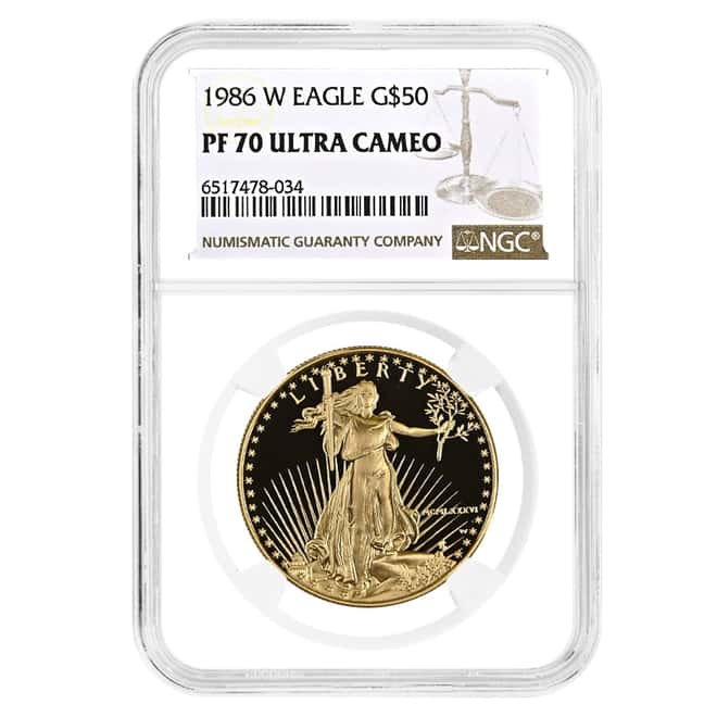 1986 W 1 oz $50 Proof Gold American Eagle NGC PF 70 UCAM