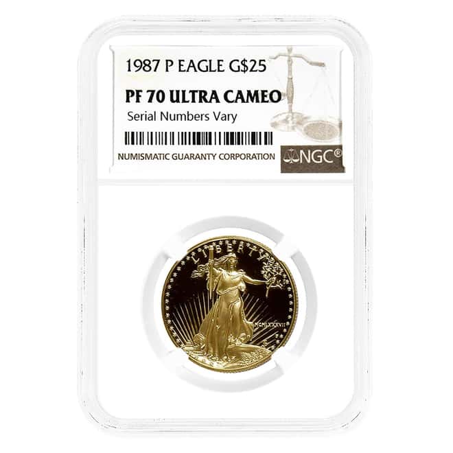 1987 P 1/2 oz $25 Proof Gold American Eagle NGC PF 70 UCAM