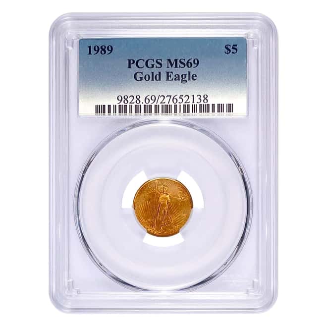1989 1/10 oz $5 Gold American Eagle PCGS MS 69