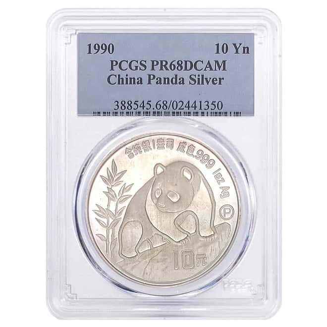 1990-P 1 oz Proof Silver Chinese Panda PCGS PF 68 DCAM