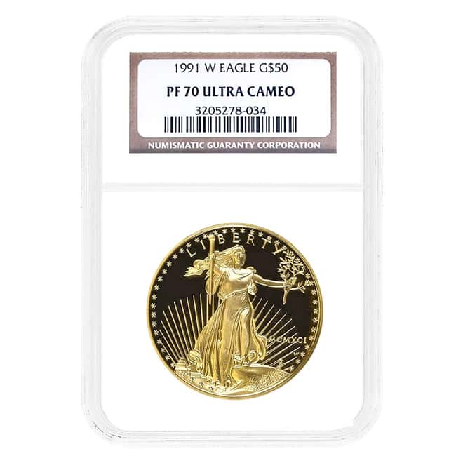 1991 W 1 oz $50 Proof Gold American Eagle NGC PF 70 UCAM