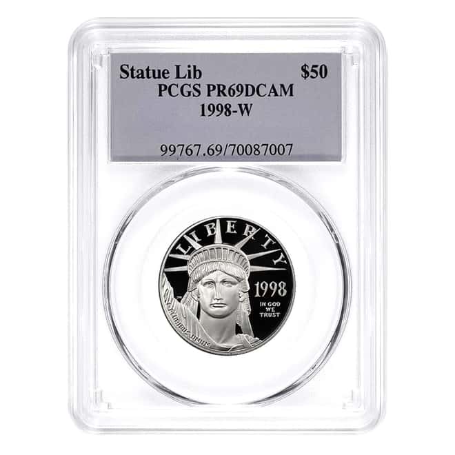 1998-W 1/2 oz $50 Platinum American Eagle Proof PCGS PF 69 DCAM