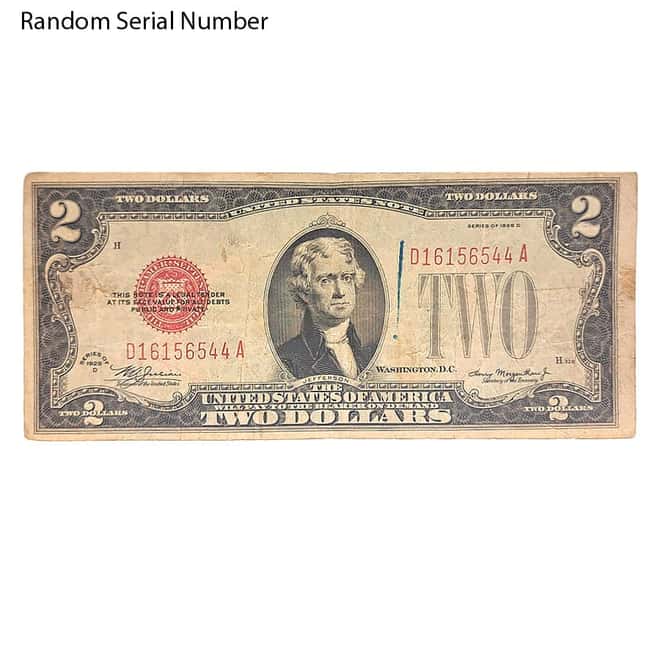 1928 $2 Bill Legal Tender Currency Note Red Seal Cull