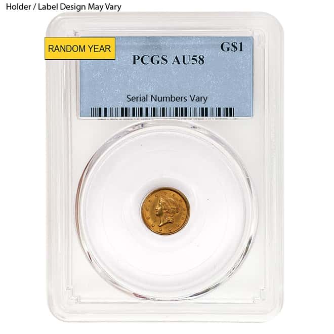$1 Gold Liberty Head Type 1 PCGS AU 58 (Random Year)