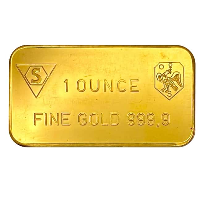 1 oz Schweizerischer Bankverein Swiss Bank Corp Gold Bar