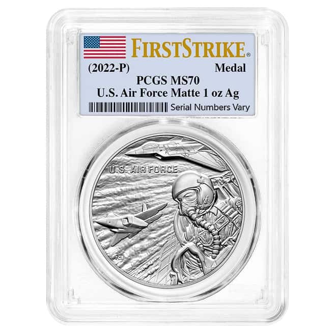 1 oz US Air Force Silver Medal PCGS MS 70 FS