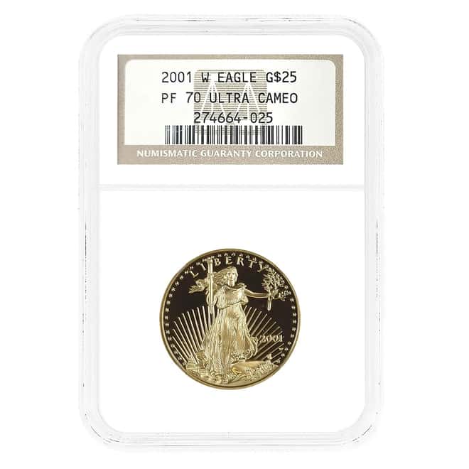 2001 W 1/2 oz $25 Proof Gold American Eagle NGC PF 70 UCAM