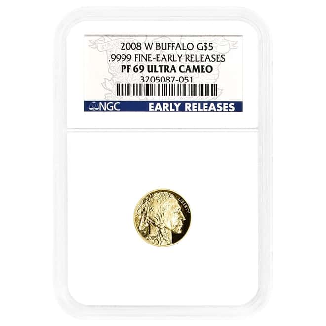 2008 W 1/10 oz $5 Proof Gold American Buffalo NGC PF 69 ER