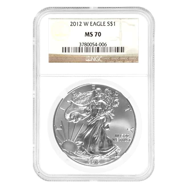 2012-W 1 oz Burnished Silver American Eagle NGC MS 70