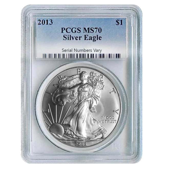 2013 1 oz Silver American Eagle $1 Coin PCGS MS 70