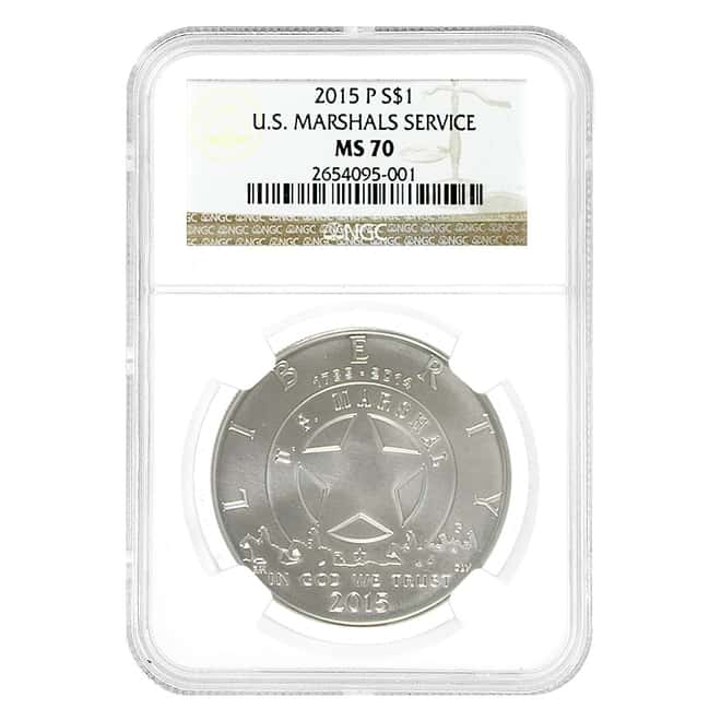 2015 P U.S. Marshals Service $1 Silver Dollar Commem NGC MS 70