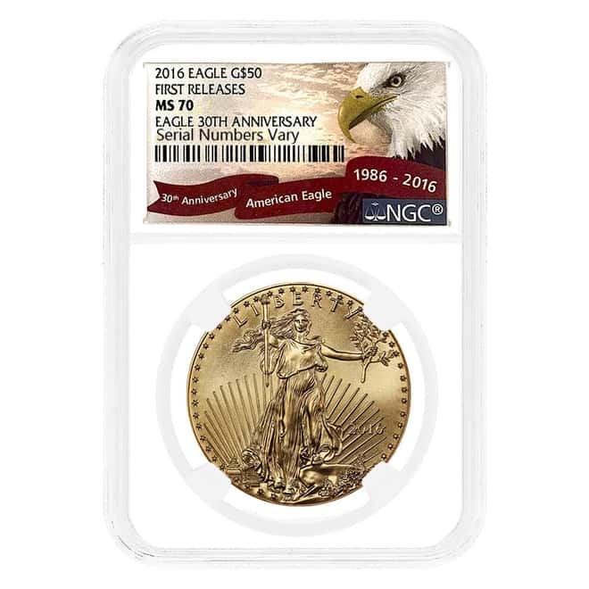 2016 1 oz $50 Gold American Eagle NGC MS 70 FR