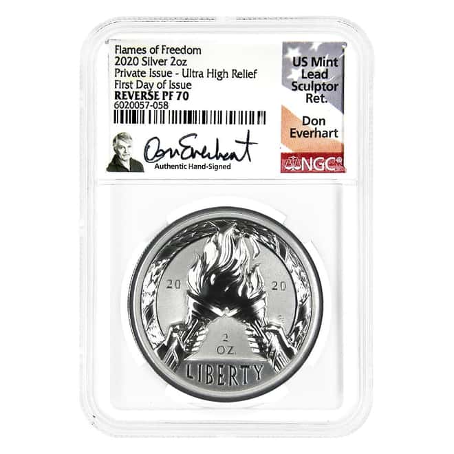 2020 2 oz Silver Flames of Freedom NGC PF 70 FD (Mercanti & Everhart)