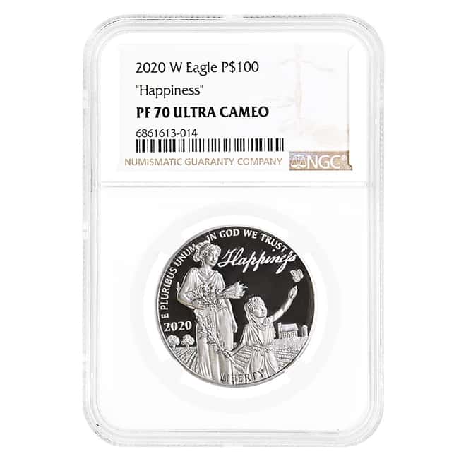 2020-W 1 oz Proof Platinum American Eagle Happiness NGC PF 70