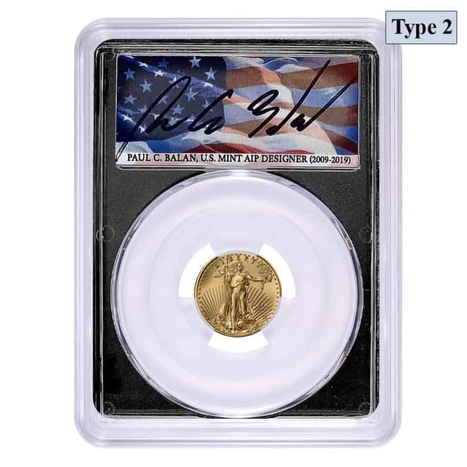 2021 1/10 oz Gold Eagle Type 2 PCGS MS 70 FD (Balan Sign)