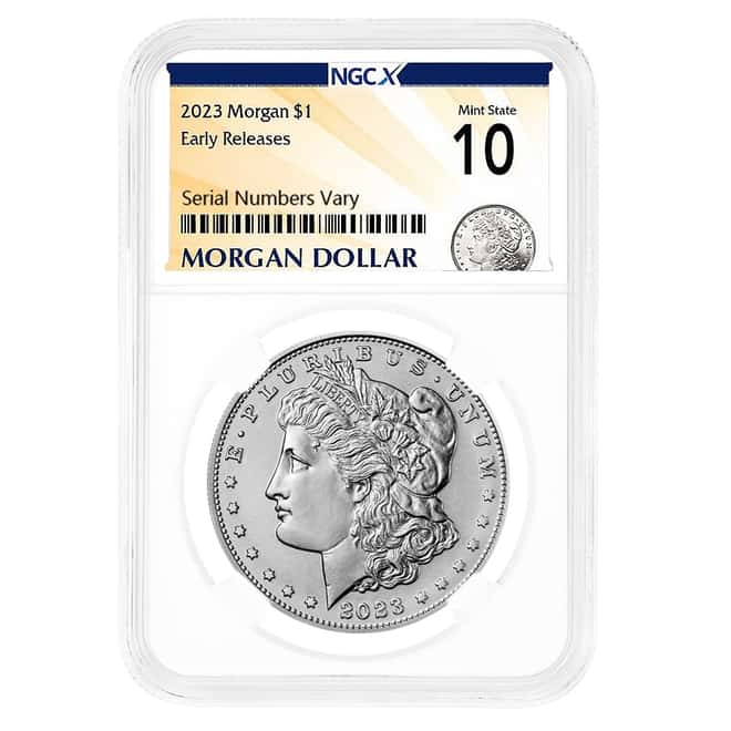 2023 Morgan Silver Dollar NGCX MS 10 ER (Morgan Label)