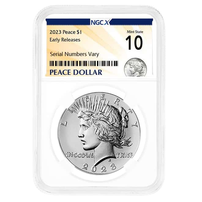 2023 Peace Silver Dollar NGCX MS 10 ER (Peace Label)
