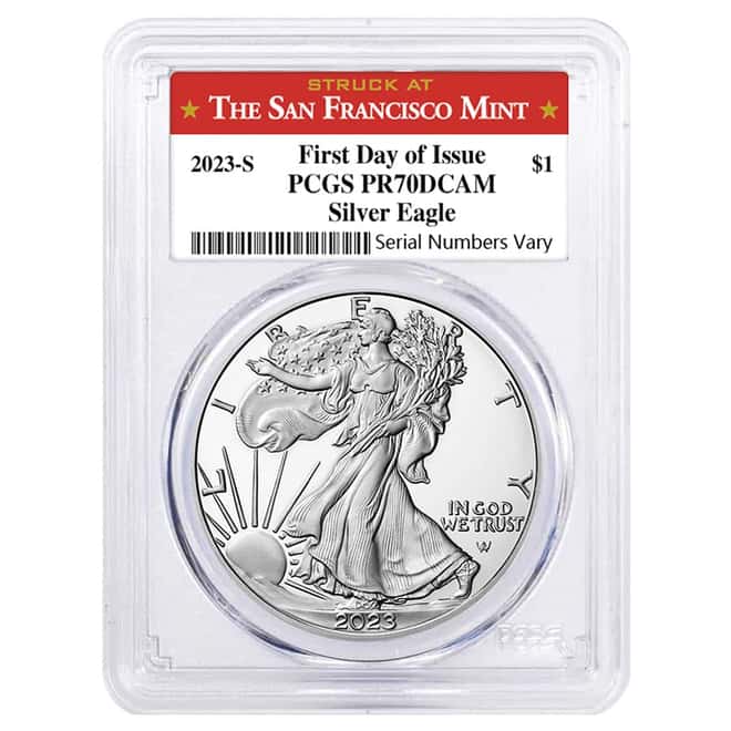 2023-S 1 oz Proof Silver American Eagle PCGS PF 70 FDOI (SF Label)