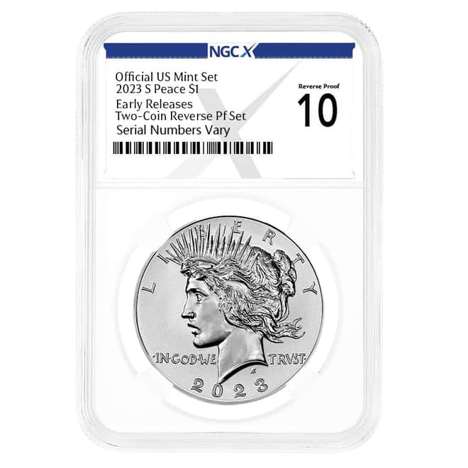 2023-S Peace Silver Dollar Reverse Proof NGCX PF 10 ER (X Label)