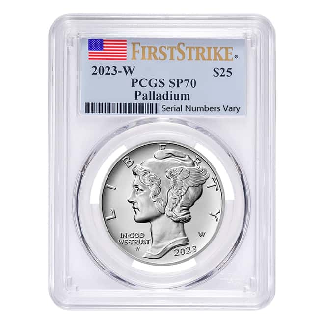 2023-W 1 oz Palladium American Eagle $25 Coin PCGS SP 70 FS