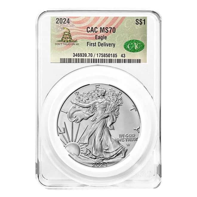 2024 1 oz Silver American Eagle CAC MS 70 First Delivery