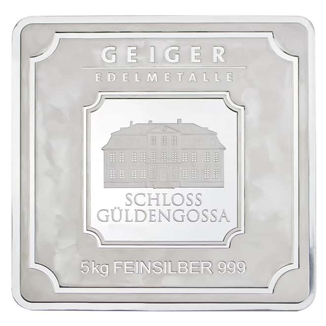 5 Kilo Geiger Original Square Silver Bar .999 Fine (In Assay)