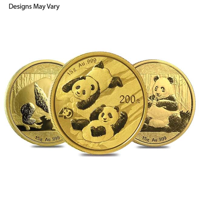 Chinese 15 gram Gold Panda BU (Random Year, Not Sealed)