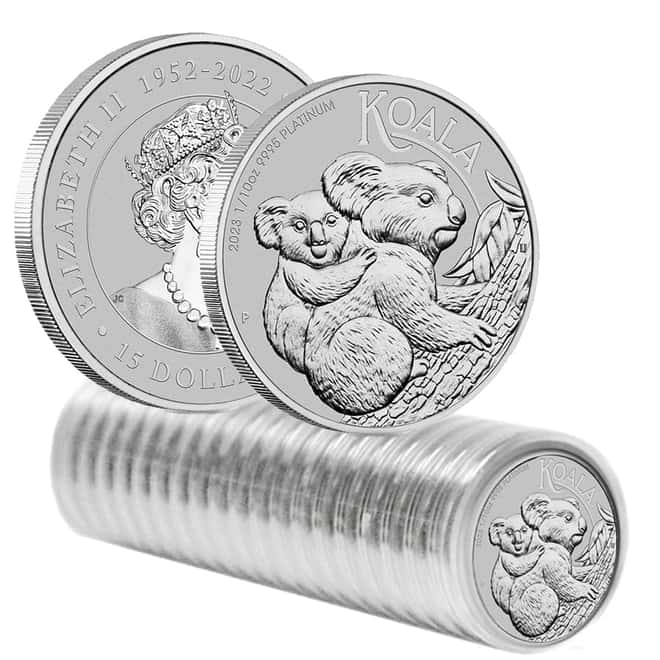 Lot of 20 - 2023 1/10 oz Platinum Australian Koala Perth Mint BU