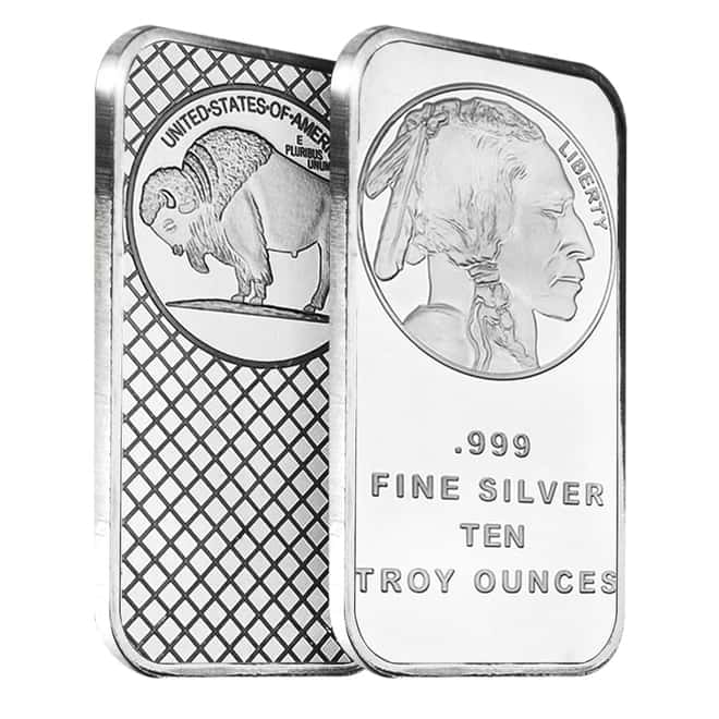10 oz Buffalo Silver Bar .999 Silver