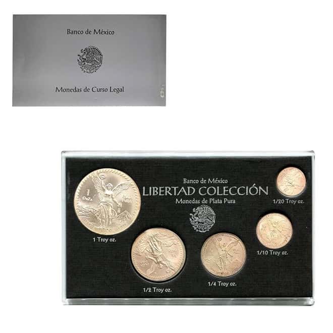 1991 1.9 oz Mexican Silver Libertad 5-Coin Set BU