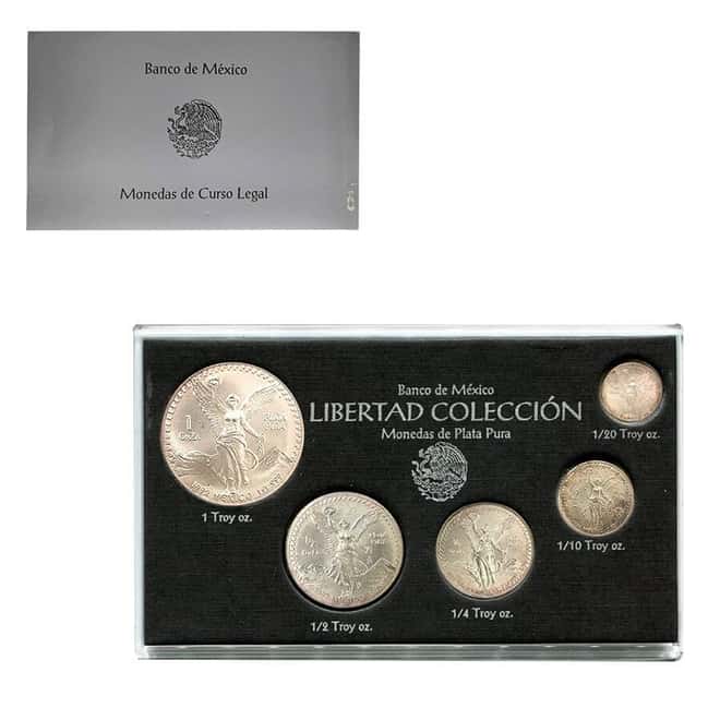 1992 1.9 oz Mexican Silver Libertad 5-Coin Set BU