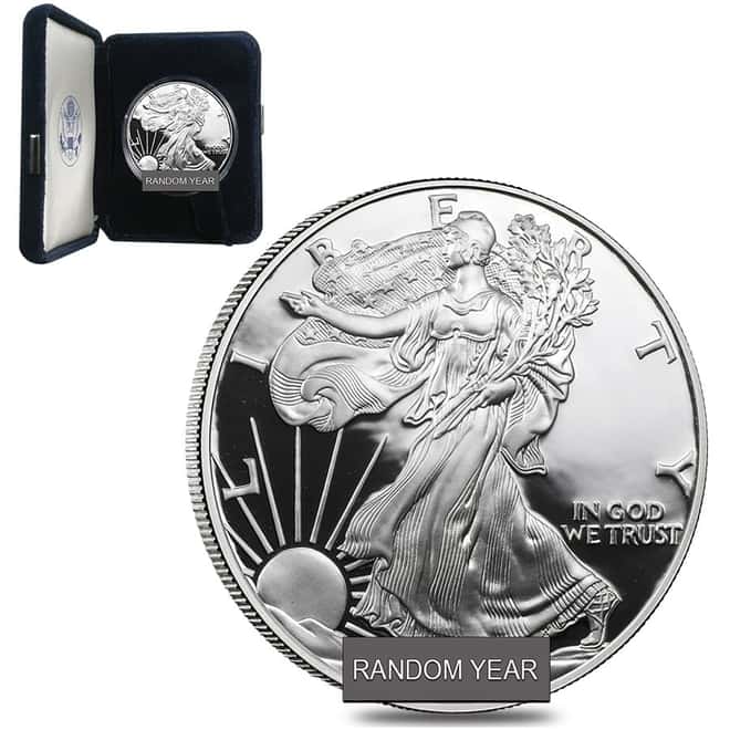 1 oz Proof Silver American Eagle (Random Year, w/Box & COA)