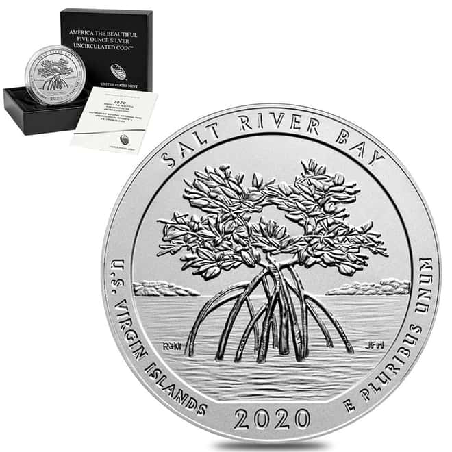 2020-P 5 oz Silver ATB Salt River Bay U.S Virgin Islands Unc Coin