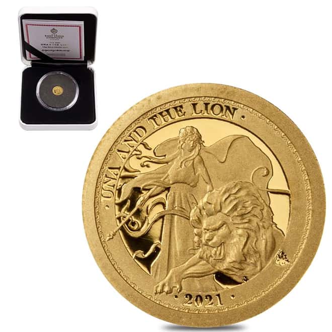 2021 1/2 gram Proof St. Helena Una and the Lion Gold Coin
