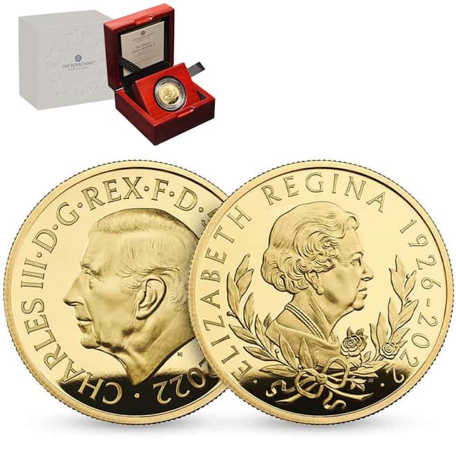 2022 Great Britain 1/4 oz Queen Elizabeth II Proof Gold Coin .9999 Fine (w/Box & COA)