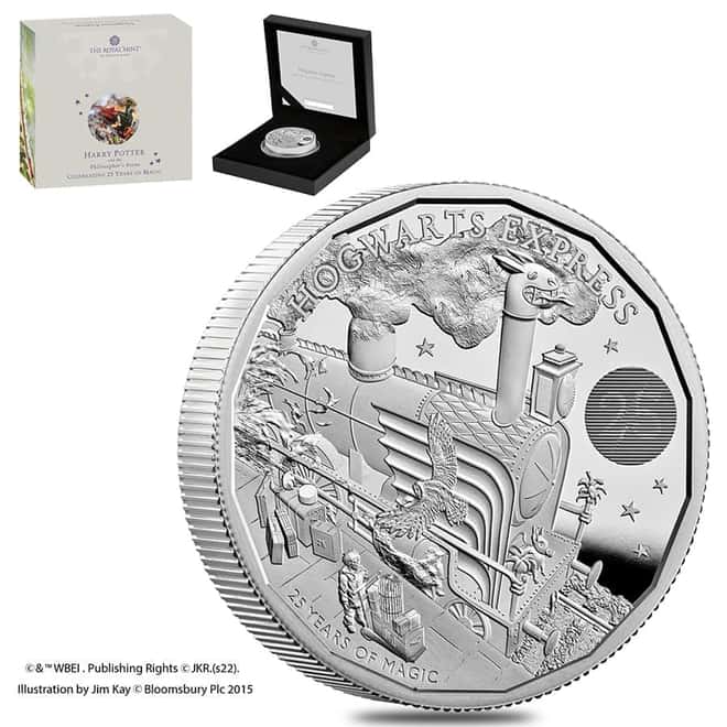 2022 UK 2 oz Harry Potter Hogwarts Express Proof Silver Coin