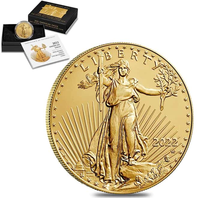 2022-W 1 oz $50 Burnished Gold American Eagle (w/Box & COA)