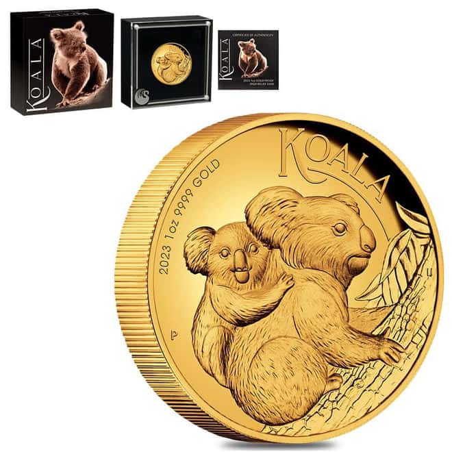 2023 1 oz Proof Gold Australian Koala High Relief Coin Perth Mint