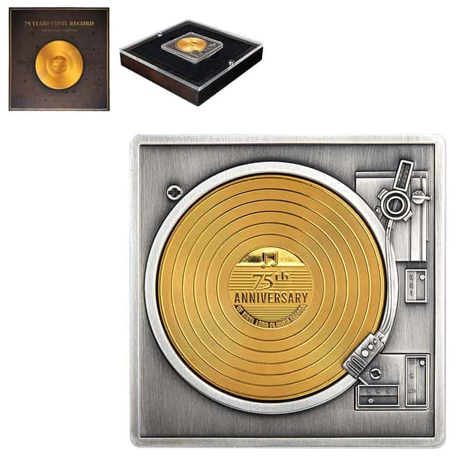 2023 Barbados 3 oz Silver Vinyl Record Shaped Coin .999 Fine